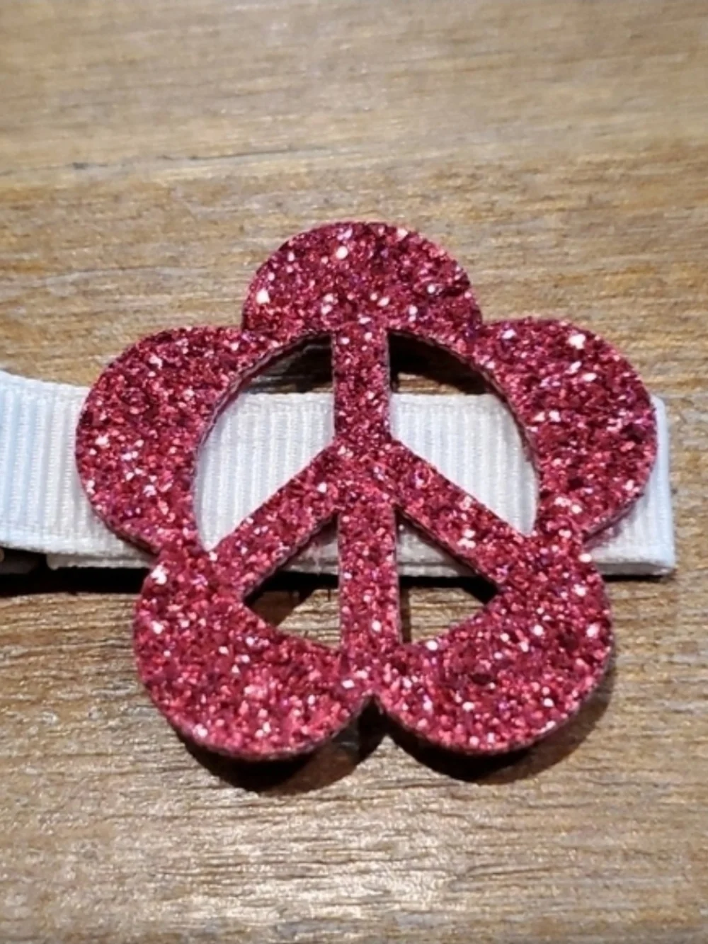 Shimmy Shimmy Inc Glitter Peace Sign Hair Clips Set of 6 Girls NWT